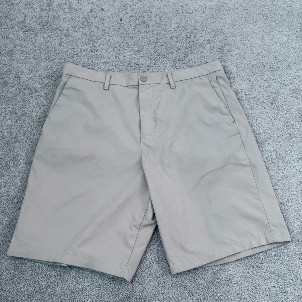 Calvin Klein Golf Shorts Mens 34 Tan‎ Excellent Performance Flat Front Solid